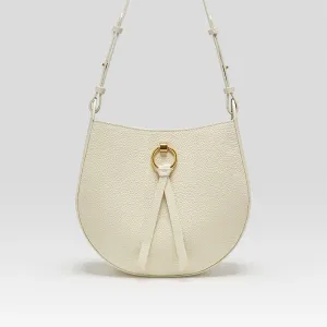 Split Leather Shoulder Open Pocket Retro Style Crossbody Bag
