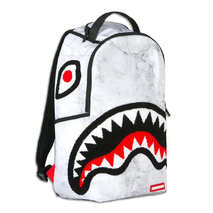 Sprayground Chenille White Marble Shark Backpack