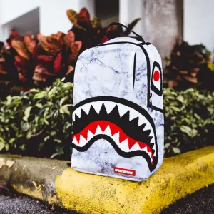 Sprayground Chenille White Marble Shark Backpack