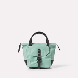 Squat Waxed Cotton Crossbody Mini Bag in Aqua