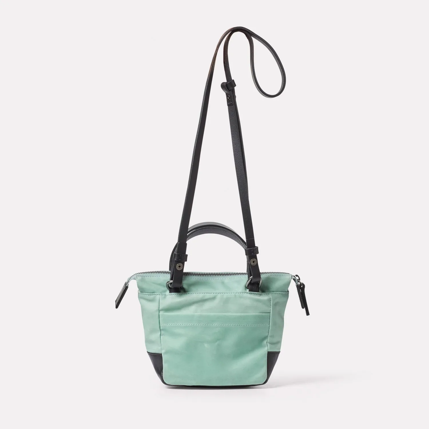 Squat Waxed Cotton Crossbody Mini Bag in Aqua