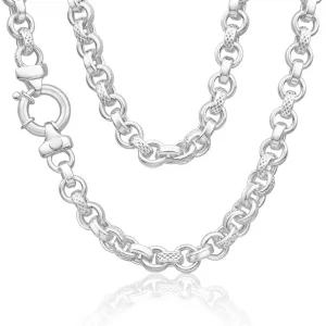 Sterling Silver Belcher Fancy Engraved Boltring 50cm Chain