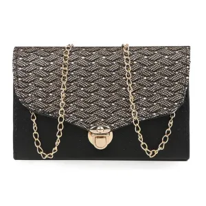 Stylish Black PU Solid Women Sling Bags