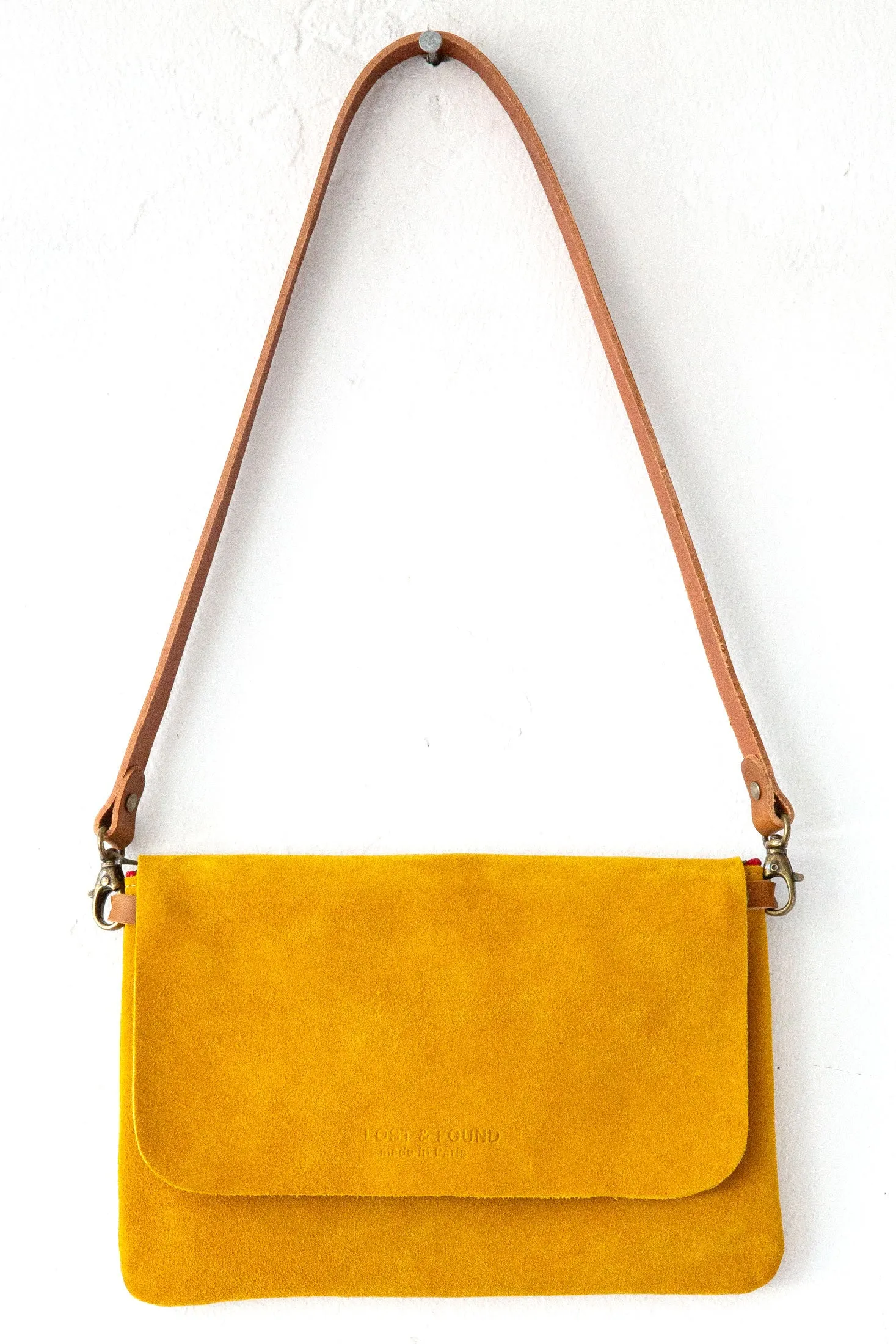 Suede Flap Bag