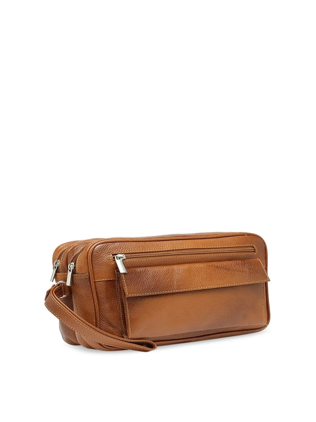 Teakwood  Genuine Leather Toiletry Bag (Tan) - Clearance sale