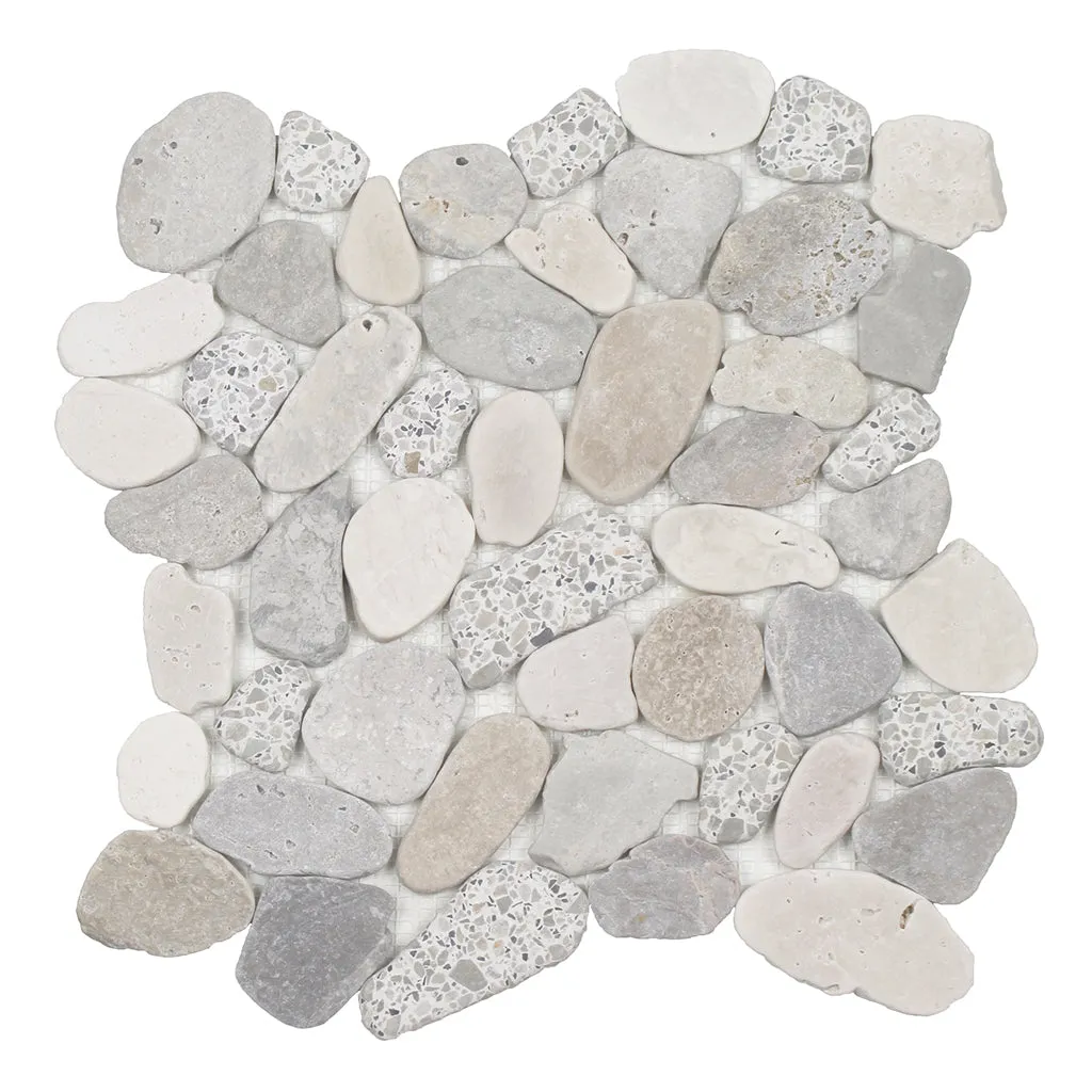 Terrazzo Vintage Light Occhialino - Shaved Pebble Tile