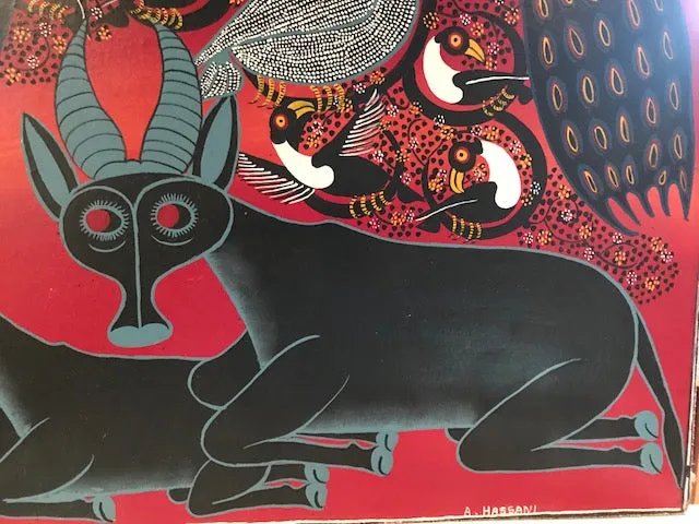 Tinga Tinga African Art handsigned by A. Hassini