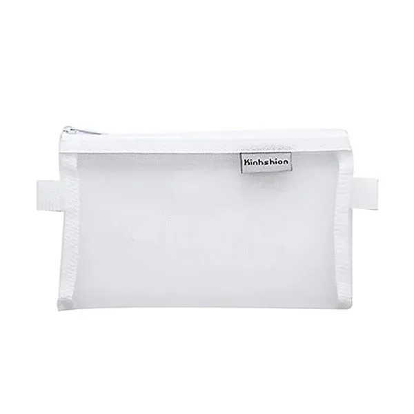 Transparent Mesh Zipper Pencil Case