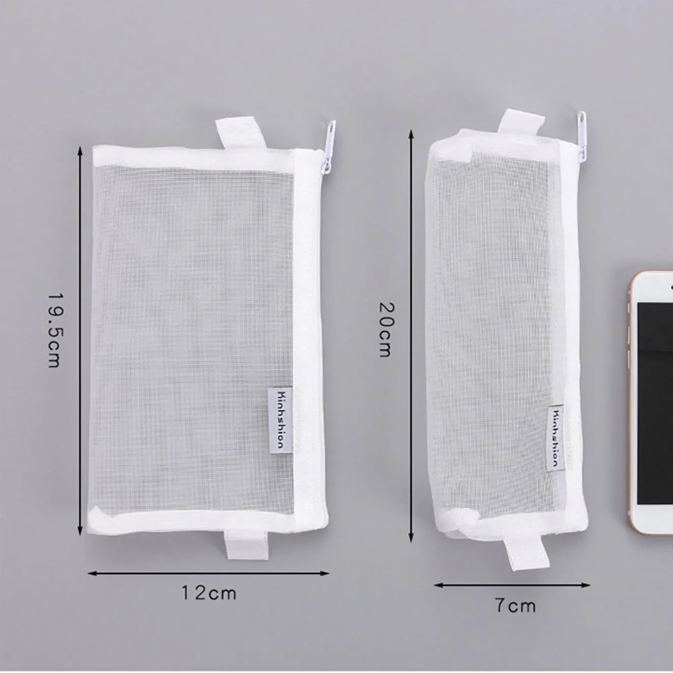 Transparent Mesh Zipper Pencil Case