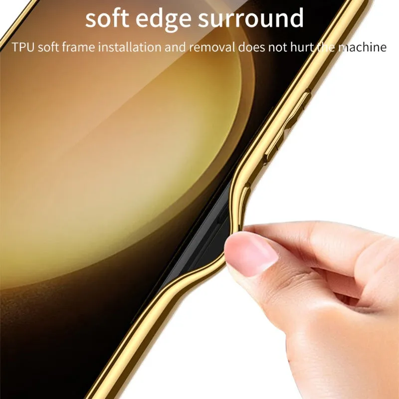 Ultra-Thin Heavy Duty Magnetic Electroplated Leather Phone Case For Samsung Galaxy S24 S23