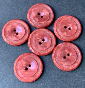 Unusual Persian Red Colour Vintage 2.3cm Buttons - 24 or 6