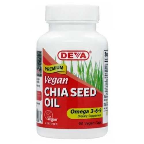 Vegan Chia Seed Oil 90 vcaps By Deva Vegan Vitamins