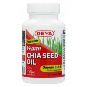 Vegan Chia Seed Oil 90 vcaps By Deva Vegan Vitamins