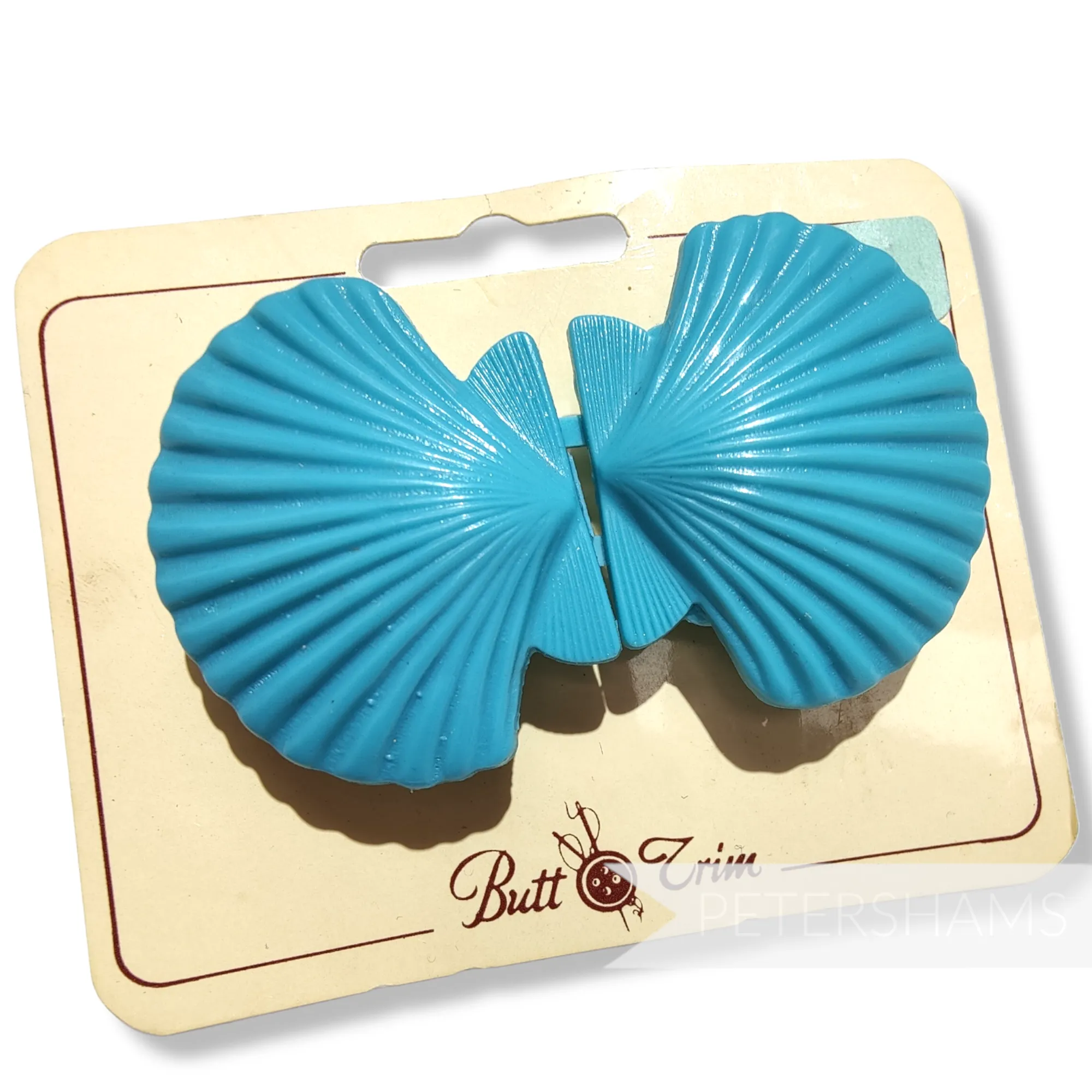 Vintage 1980s Seashell Plastic Hat / Belt Buckle 70x43mm