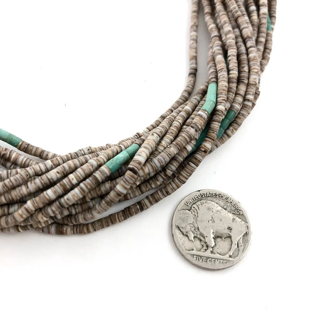 Vintage 32" Heishi With Turquoise