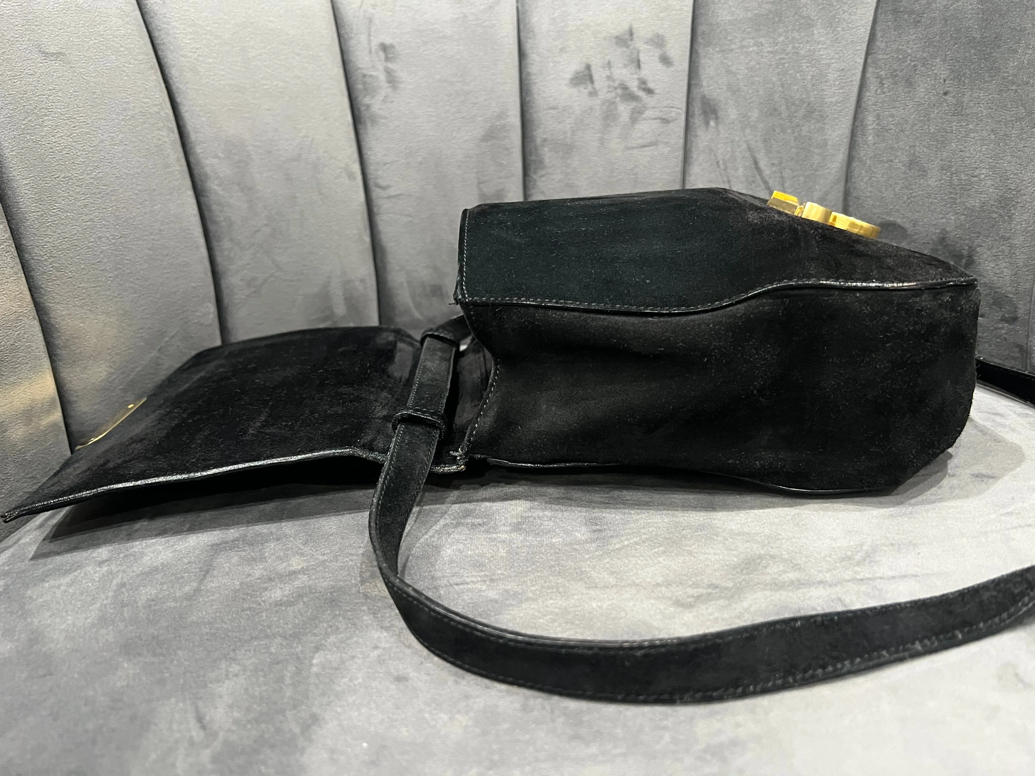 Vintage Celine Triomphe Suede Two-Way bag