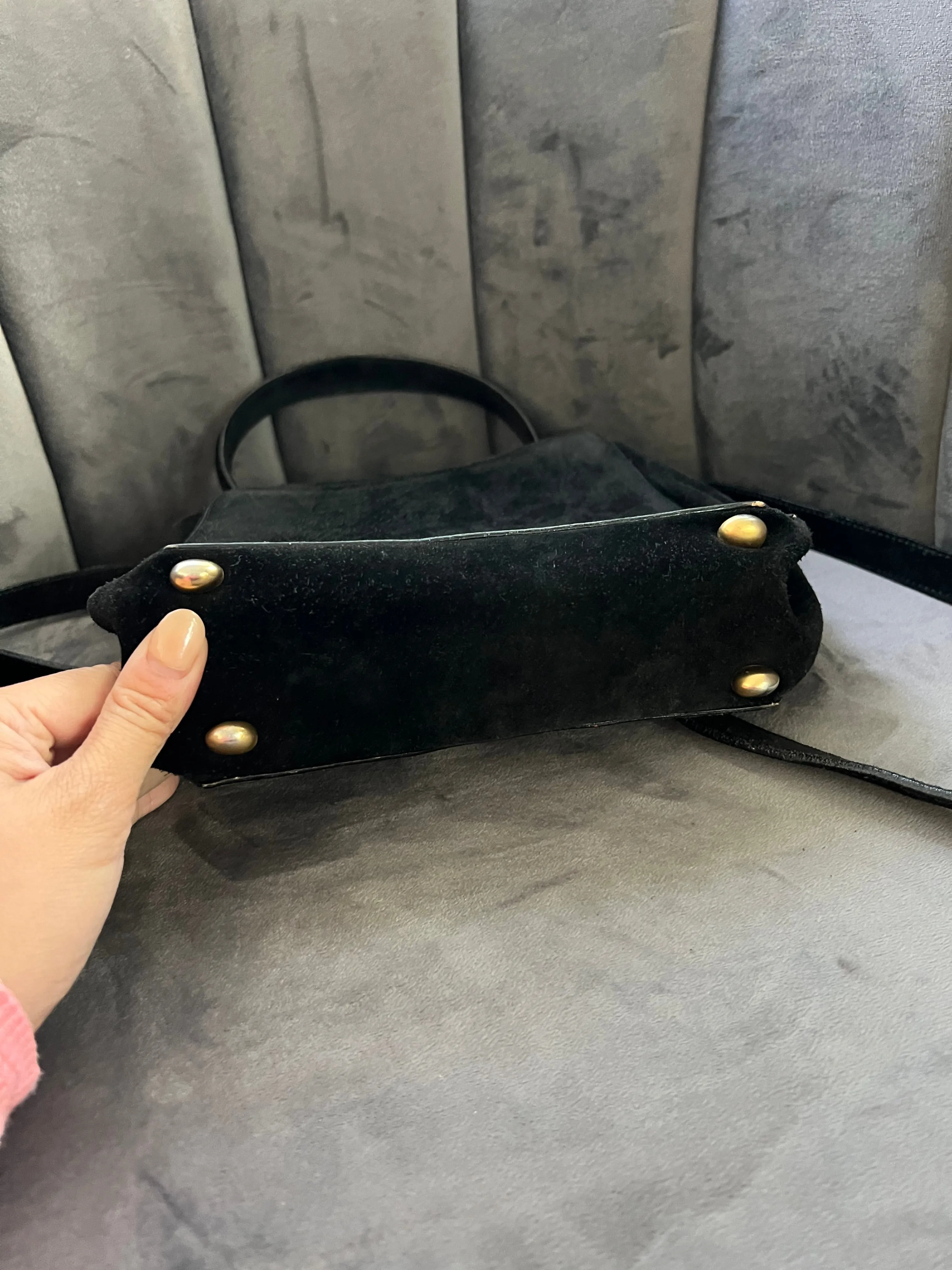 Vintage Celine Triomphe Suede Two-Way bag