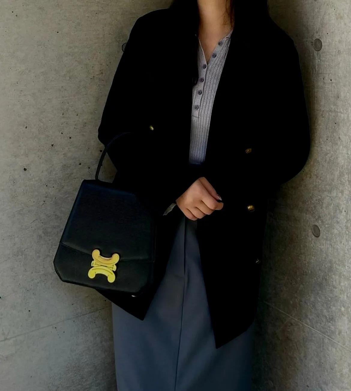 Vintage Celine Triomphe Suede Two-Way bag