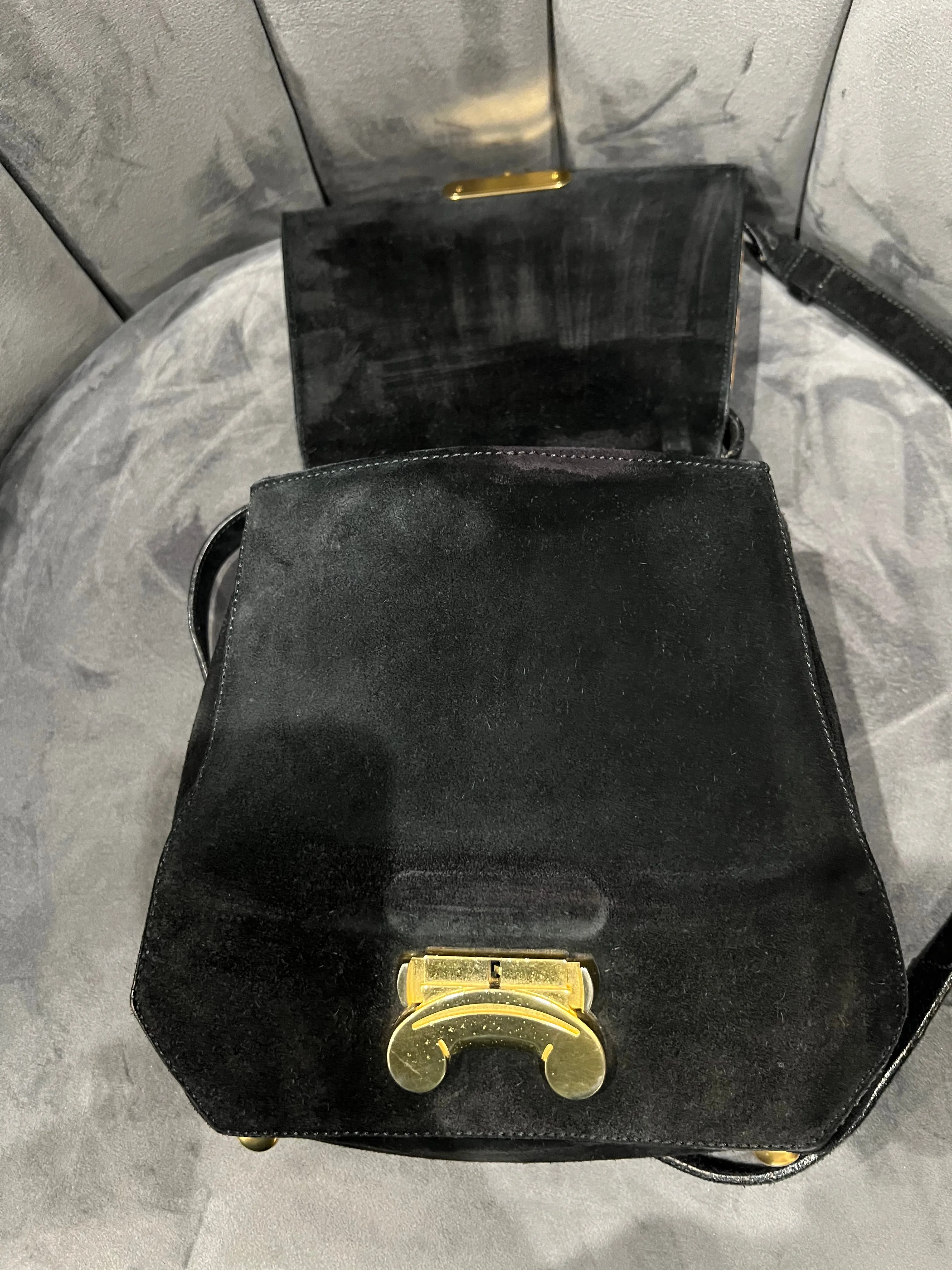 Vintage Celine Triomphe Suede Two-Way bag