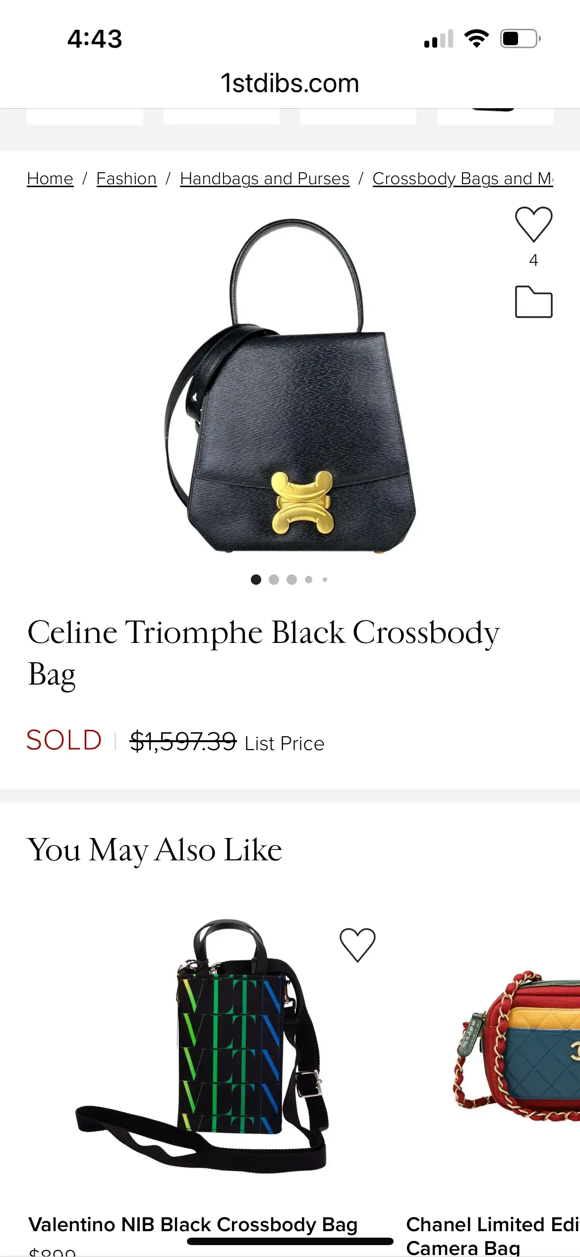 Vintage Celine Triomphe Suede Two-Way bag