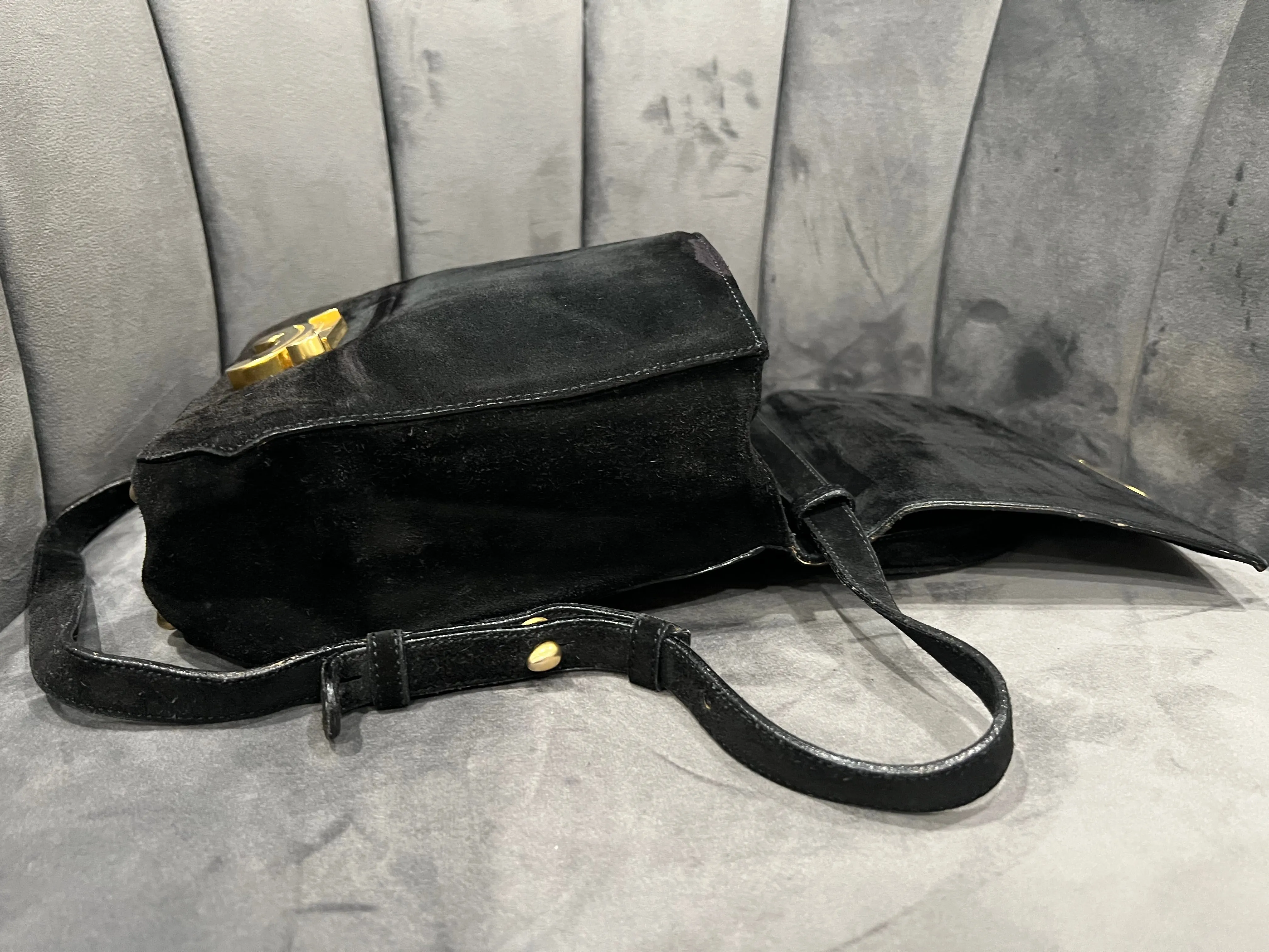 Vintage Celine Triomphe Suede Two-Way bag