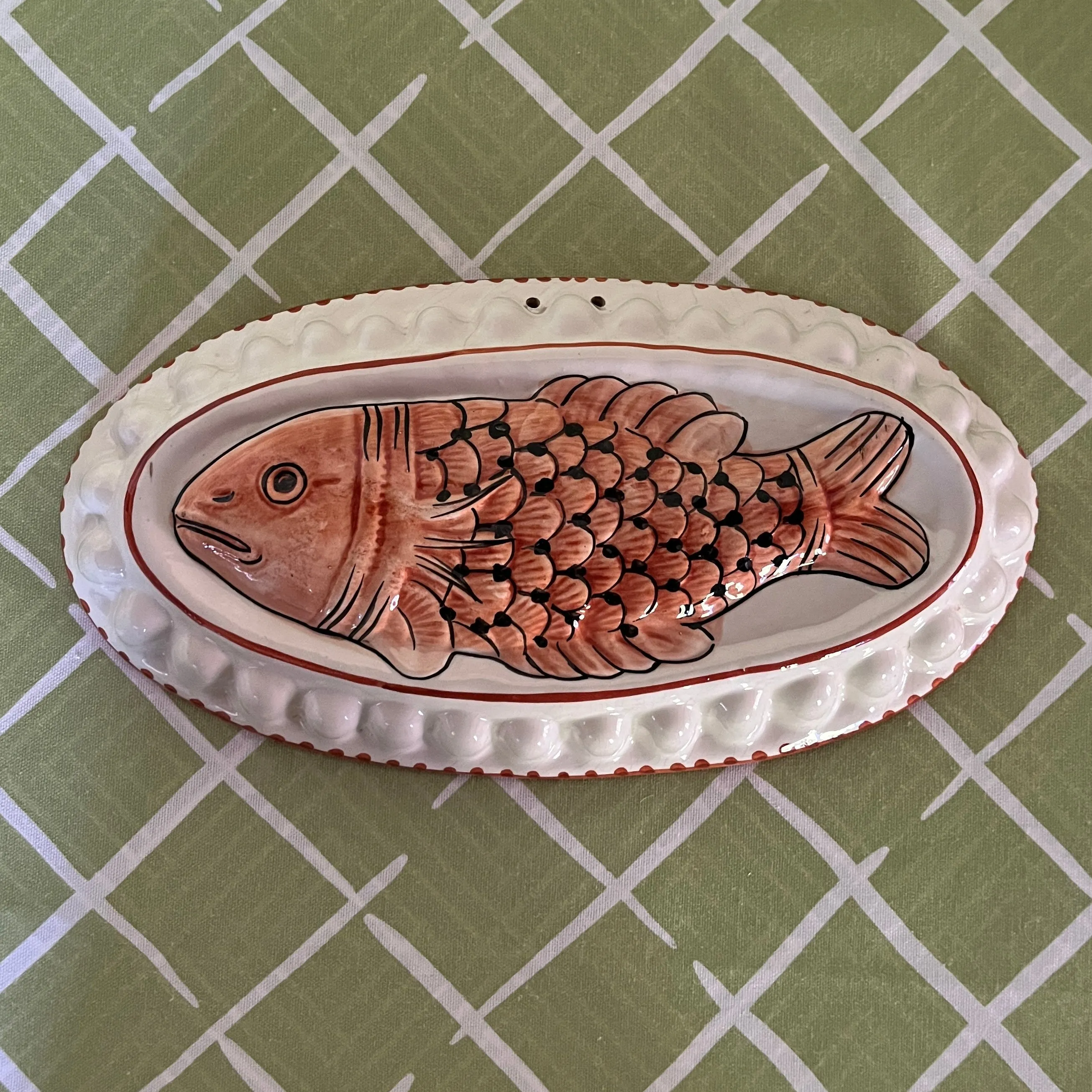 Vintage Ceramic Italian Bonwit Teller Fish Mold