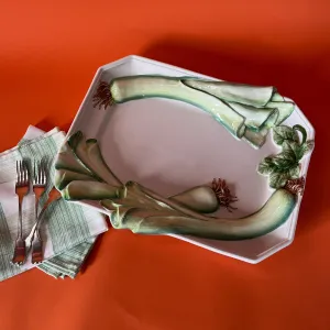 Vintage Ceramic Italian Leeks Tray/Serving Platter