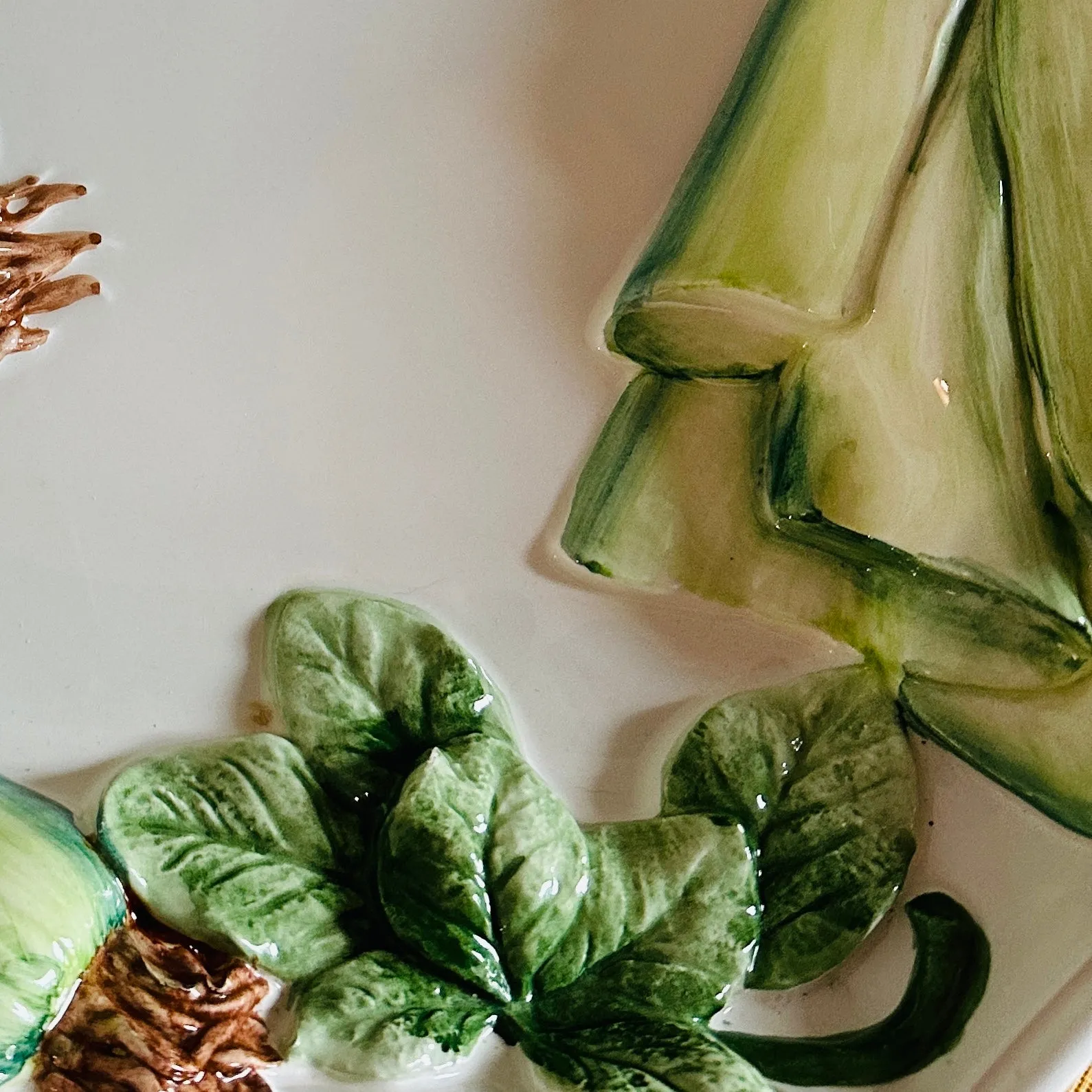 Vintage Ceramic Italian Leeks Tray/Serving Platter
