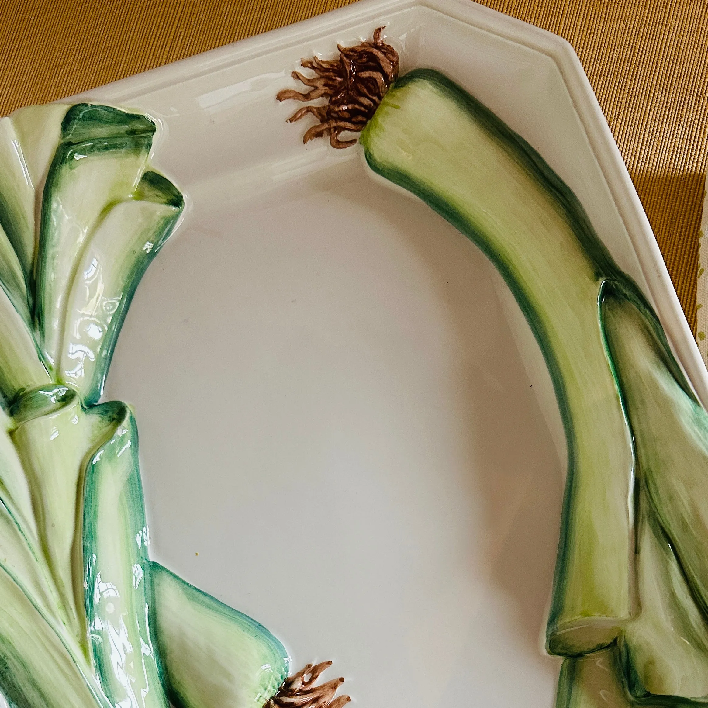 Vintage Ceramic Italian Leeks Tray/Serving Platter