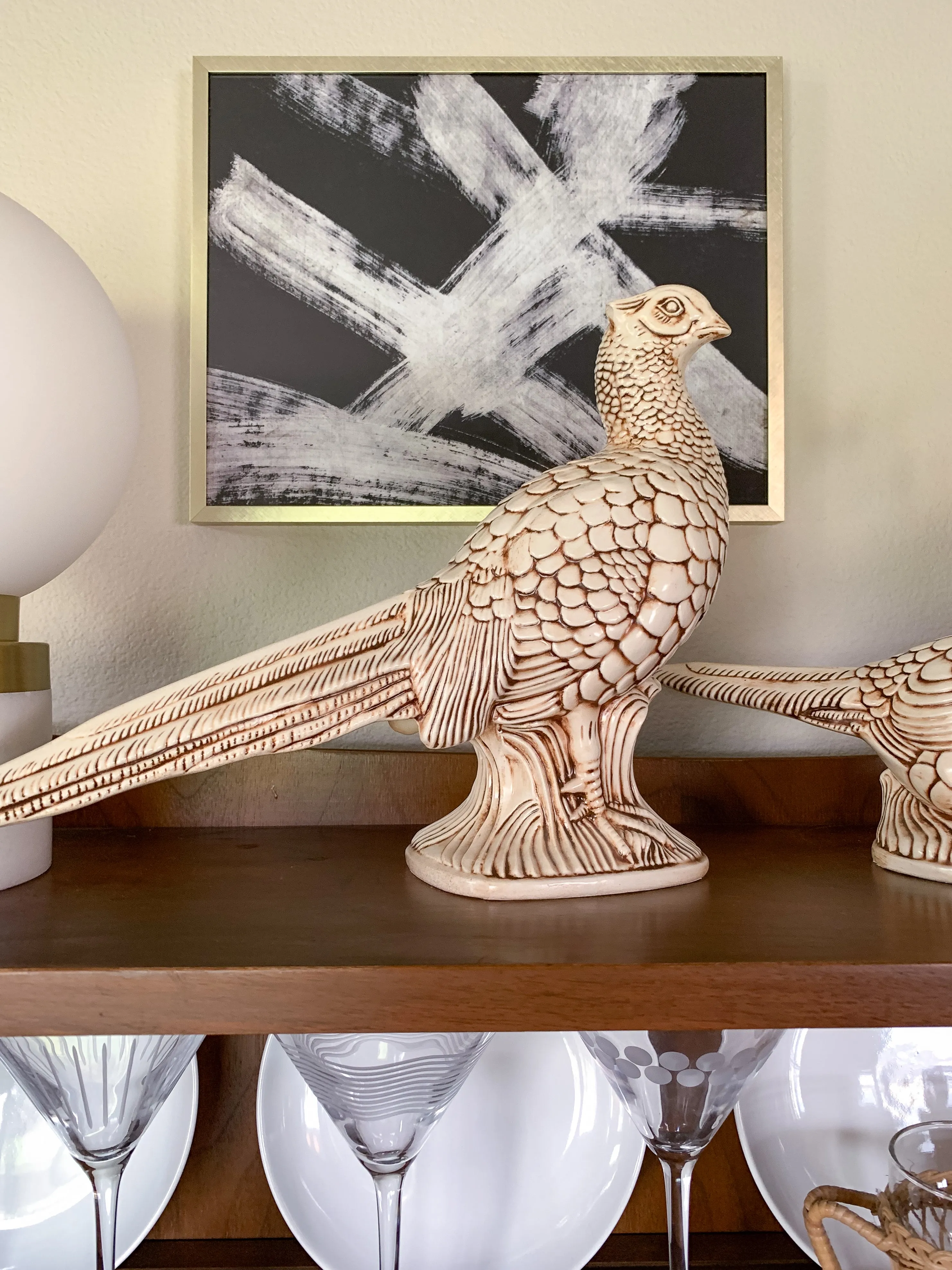 Vintage Ceramic Pheasant Figurine Pair - Local Olympia Pickup Only