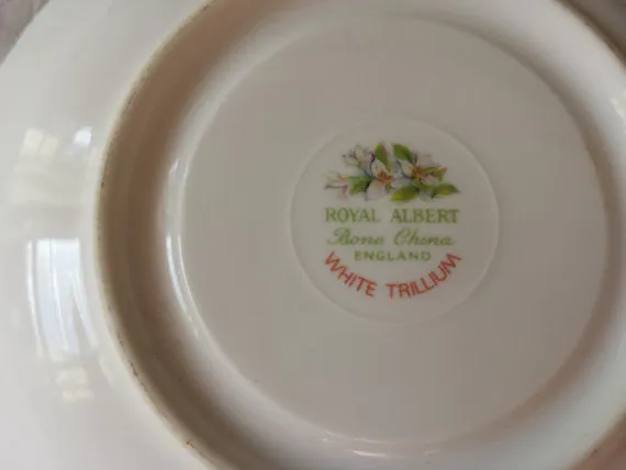 Vintage China Tea Saucer, White Trillium, Royal Albert