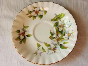 Vintage China Tea Saucer, White Trillium, Royal Albert