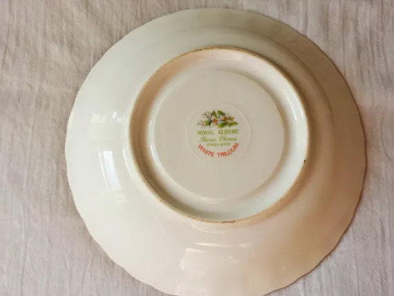 Vintage China Tea Saucer, White Trillium, Royal Albert