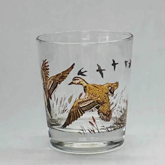Vintage Duck-Themed Highball Glasses, Set of 4