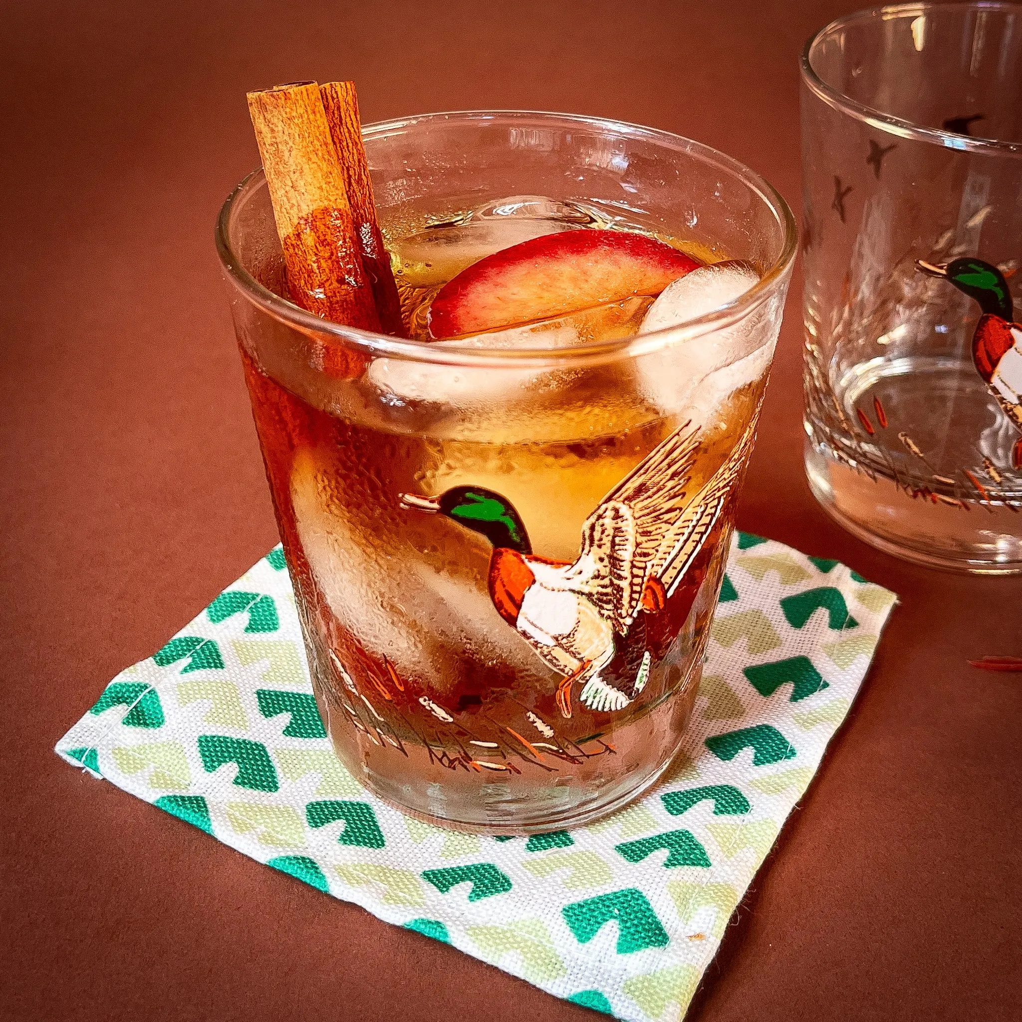 Vintage Duck-Themed Highball Glasses, Set of 4