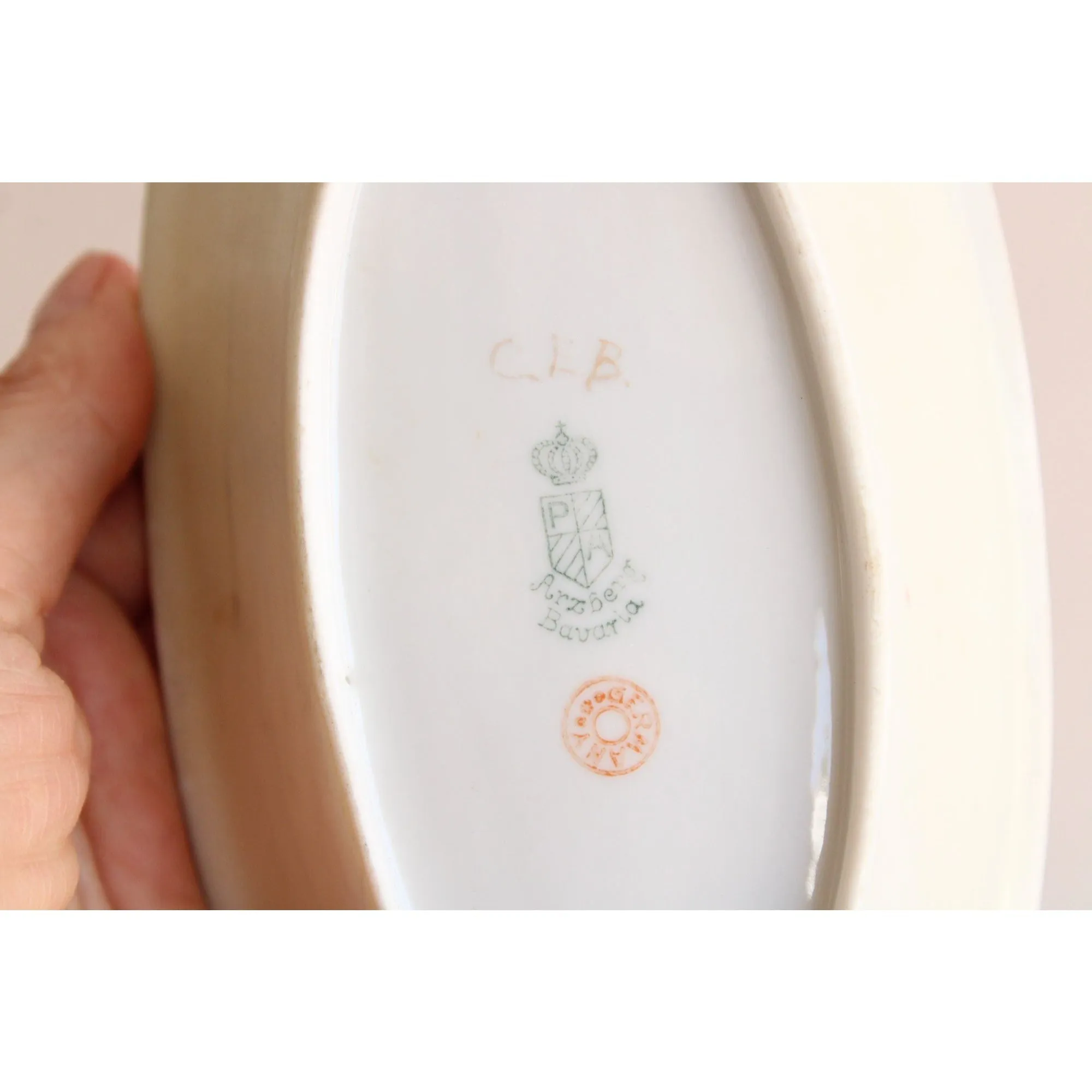 Vintage Early 1900s Arzberg Bavaria  Porcelain Trinket Dish
