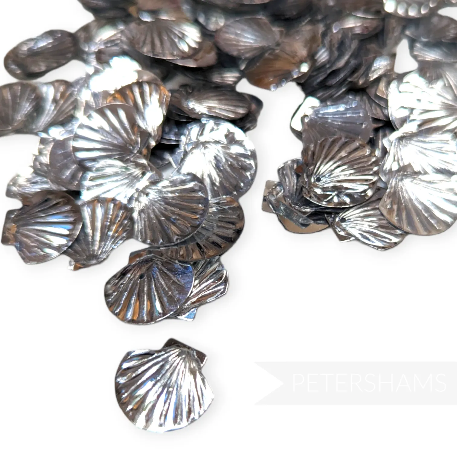 Vintage French 1940/50s 'Paillettes Au Coq' Sequins 8g - 16mm Seashell