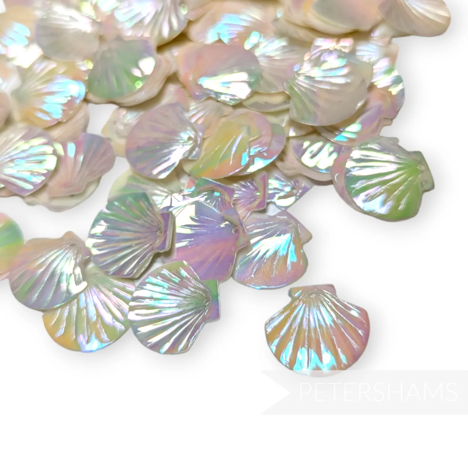 Vintage French 1940/50s 'Paillettes Au Coq' Sequins 8g - 16mm Seashell