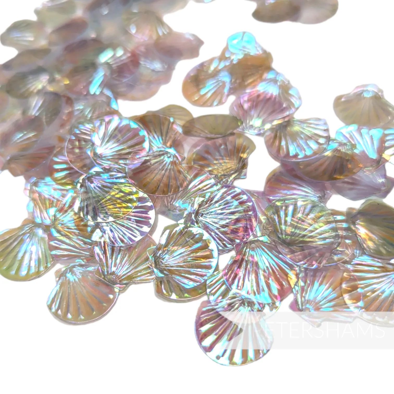 Vintage French 1940/50s 'Paillettes Au Coq' Sequins 8g - 16mm Seashell