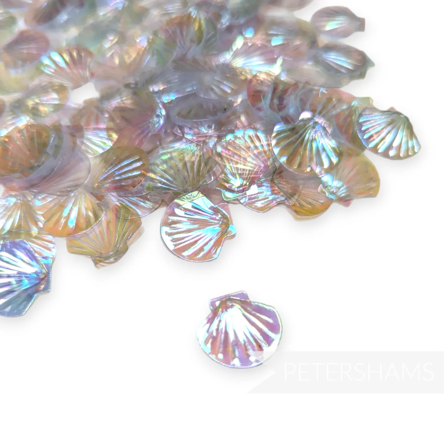Vintage French 1940/50s 'Paillettes Au Coq' Sequins 8g - 16mm Seashell