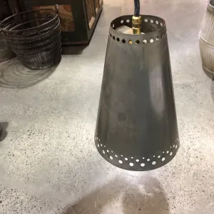 Vintage French Tin Cone Pendant