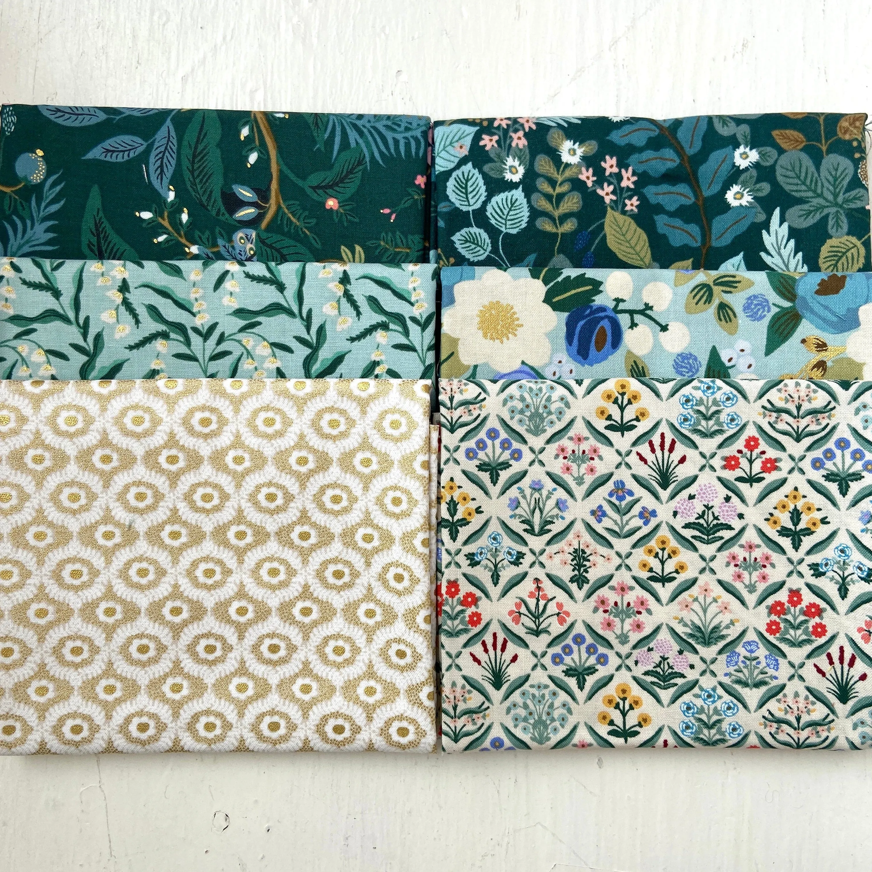 Vintage Garden Collection by Rifle Paper Co. - Dark Greens Fat Quarter Bundle