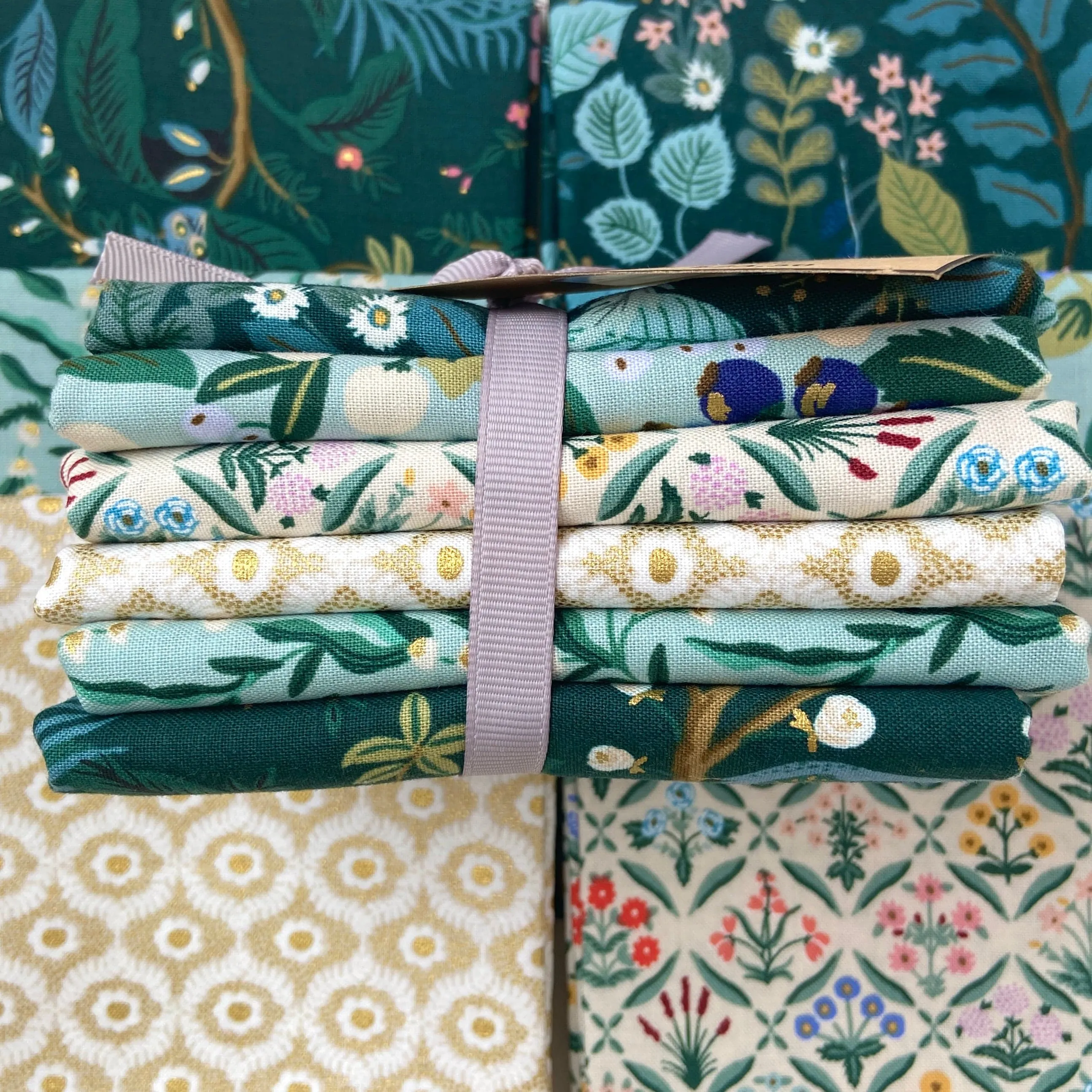Vintage Garden Collection by Rifle Paper Co. - Dark Greens Fat Quarter Bundle