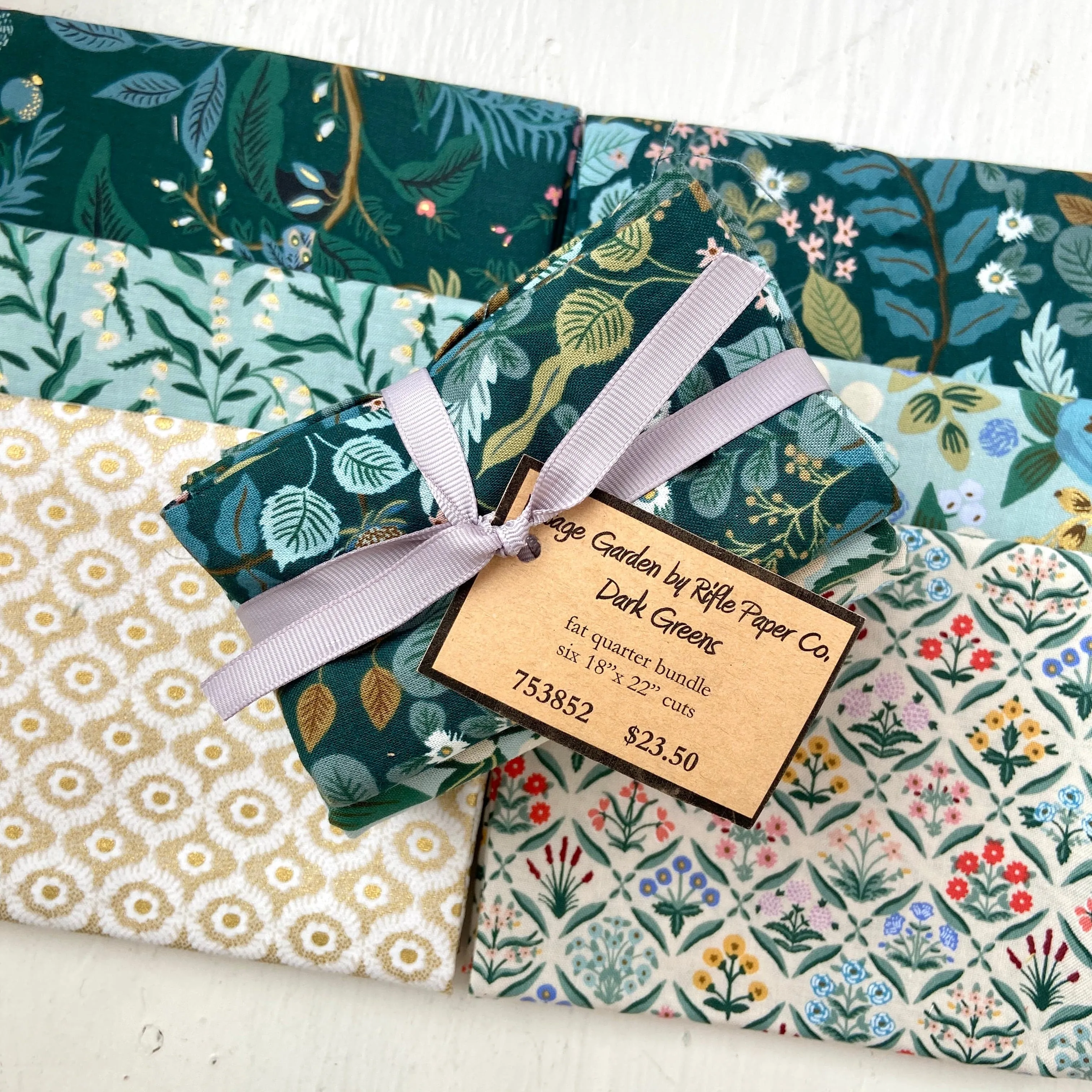Vintage Garden Collection by Rifle Paper Co. - Dark Greens Fat Quarter Bundle