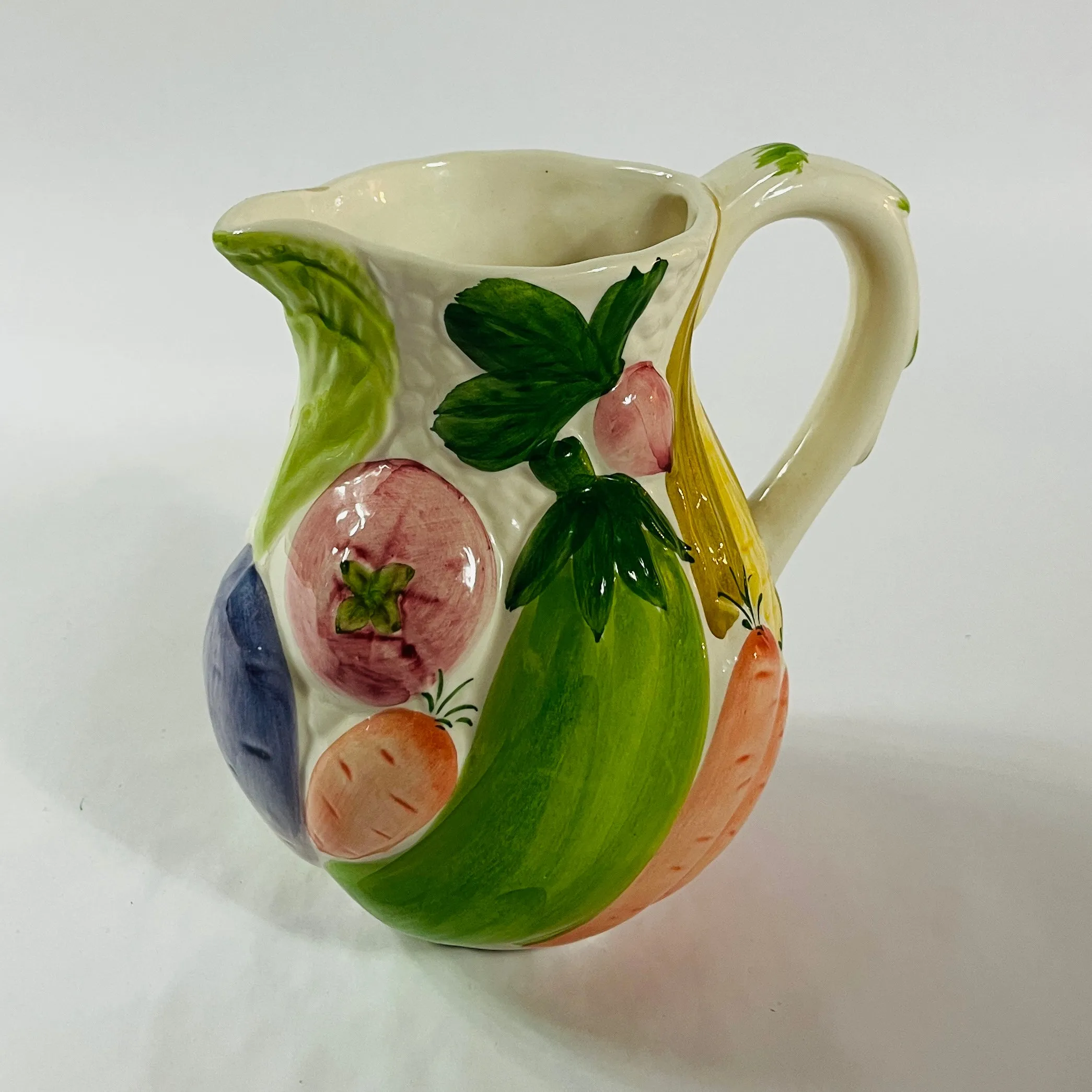 Vintage Garden Vegetables Ceramic Pitcher