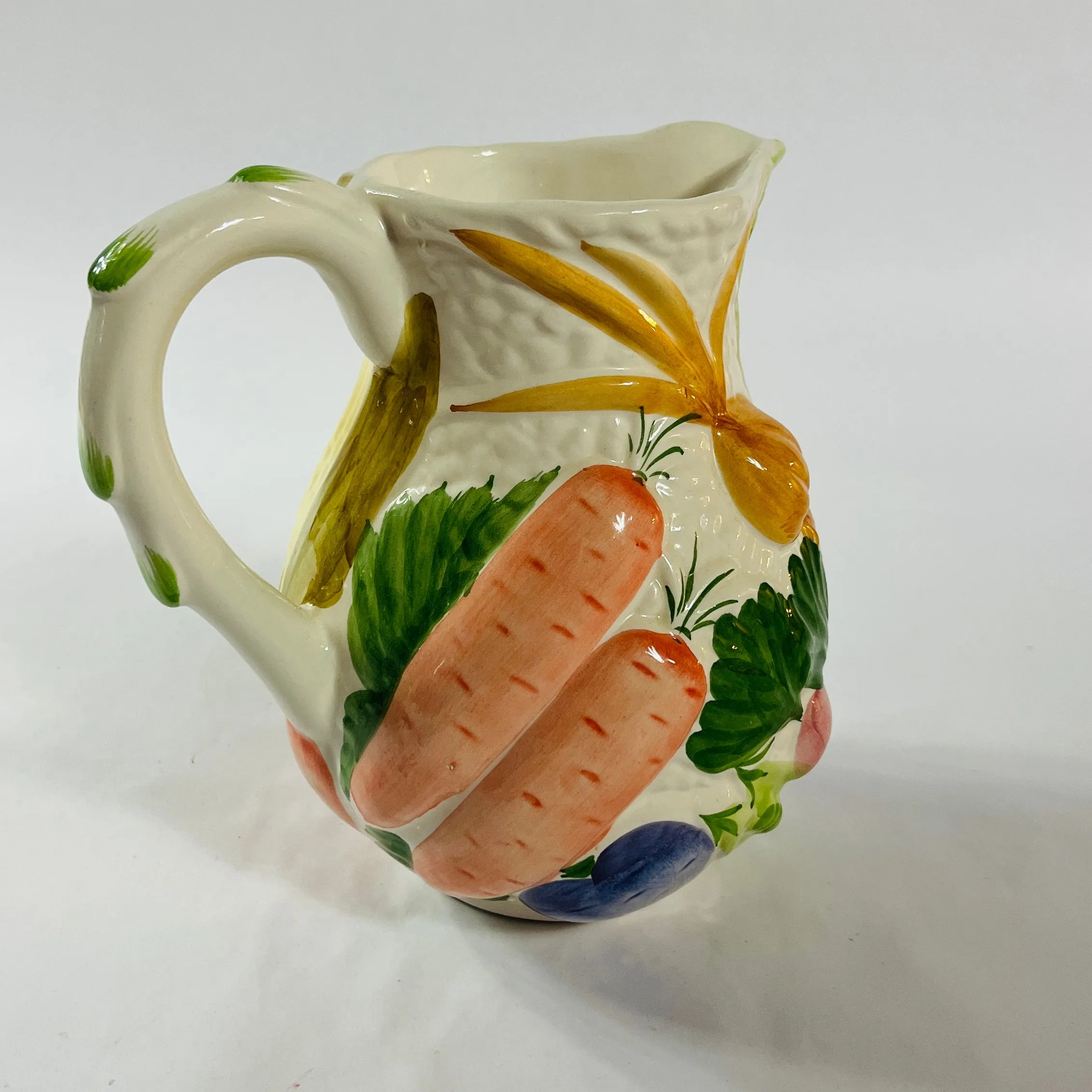 Vintage Garden Vegetables Ceramic Pitcher