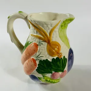 Vintage Garden Vegetables Ceramic Pitcher