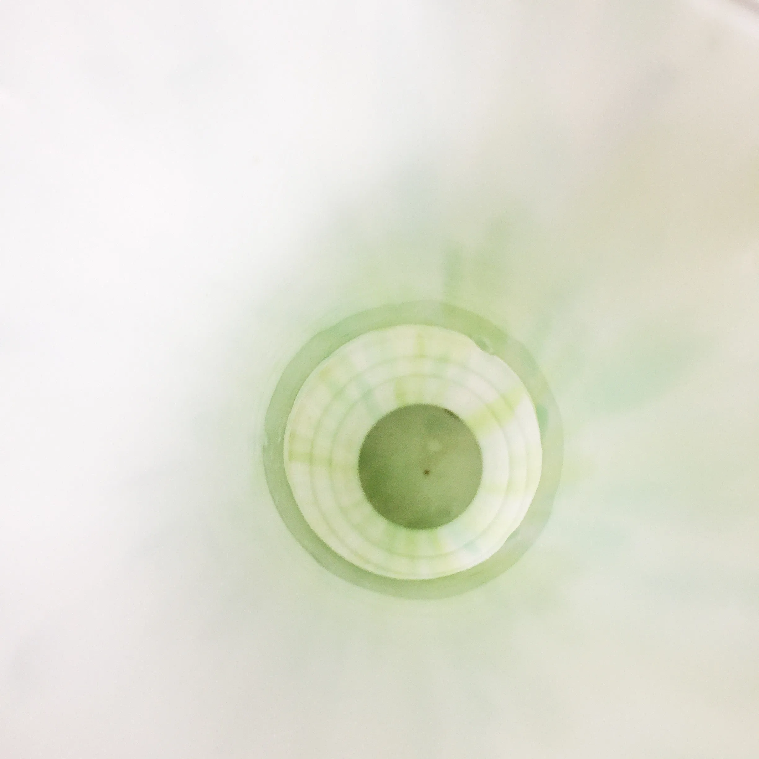 Vintage Green & White Pulled Art Glass Vase