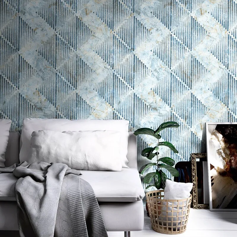 Vintage Green Geometric Lattice PVC Wallpaper Roll (5.3 ㎡)