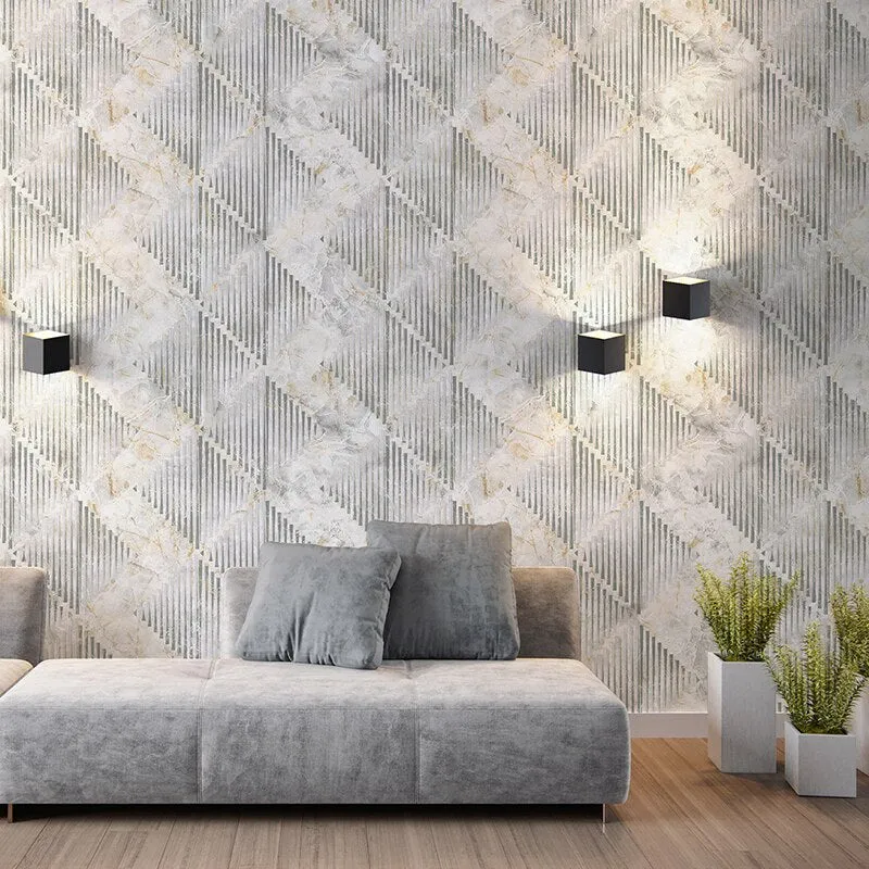 Vintage Green Geometric Lattice PVC Wallpaper Roll (5.3 ㎡)